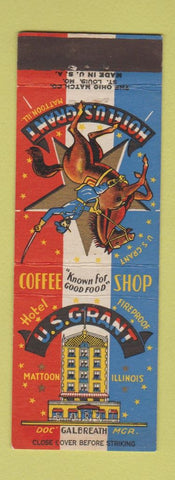 Matchbook Cover - Hotel US Grant Mattoon IL