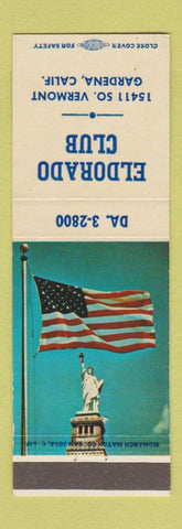 Matchbook Cover - Eldorado Club Gardena CA Statue of Liberty #1