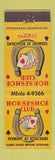 Matchbook Cover - Horseshoe Club cards poker Gardena CA