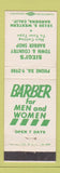 Matchbook Cover - Siegi's Town and Country Barber Shop Gardena CA
