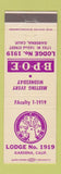 Matchbook Cover - Elks Lodge Gardena CA