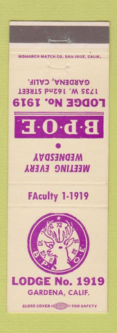 Matchbook Cover - Elks Lodge Gardena CA