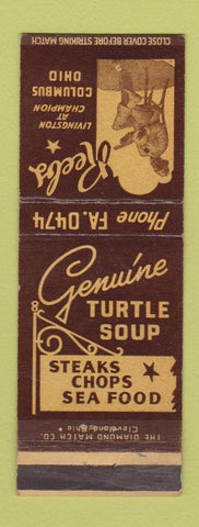 Matchbook Cover - Rebs Restaurant Columbus OH Turtle Soup