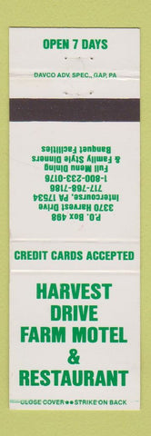 Matchbook Cover - Harvest Drive Farm Motel Intercourse PA