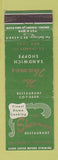 Matchbook Cover - The Shermans Restaurant New York City WEAR