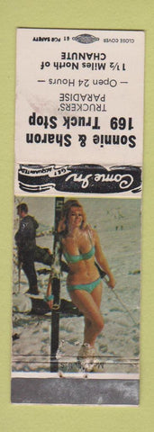 Matchbook Cover - Sonnie Sharon Truck Stop Chanute IS pinup WORN