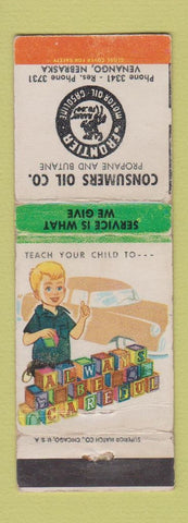 Matchbook Cover - Consumers Oil Frontier Gas Venango NE WORN