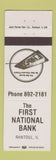 Matchbook Cover - First National Bank Rantoul IL
