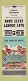 Matchbook Cover - Clay County State Bank Louisville IL