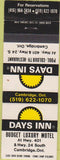 Matchbook Cover - Days Inn Cambridge ON