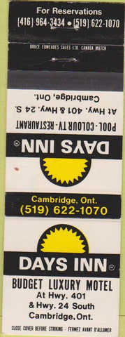 Matchbook Cover - Days Inn Cambridge ON