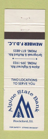 Matchbook Cover - Alpine State Bank Rockford IL