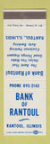 Matchbook Cover - Bank of Rantoul IL