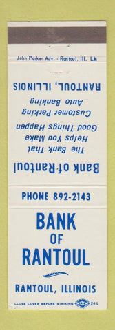 Matchbook Cover - Bank of Rantoul IL