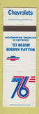 Matchbook Cover - 1976 Chevrolet Willapa Harbor Raymond WA