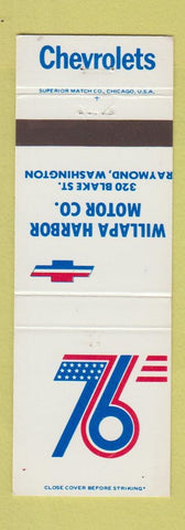 Matchbook Cover - 1976 Chevrolet Willapa Harbor Raymond WA