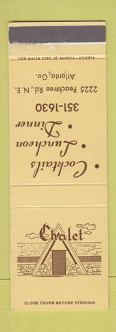 Matchbook Cover - Chalet Restaurant Atlanta GA