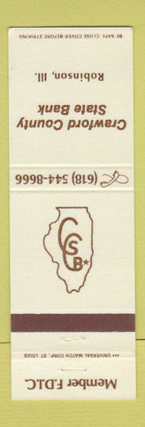 Matchbook Cover - Crawford County State Bank Robinson IL