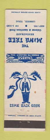 Matchbook Cover - The Ming Tree Chinese Restaurant Lubbock TX WORN