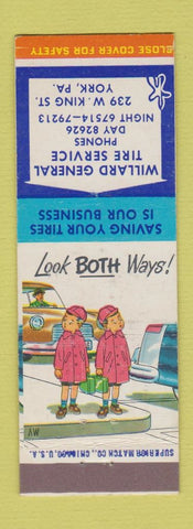 Matchbook Cover - Willard Tire Service York PA