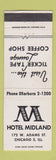 Matchbook Cover - Hotel Midland Chicago IL WORN