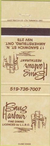Matchbook Cover - Snug Harbour Amherstburg ON