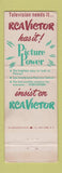 Matchbook Cover - RCA Victor TV Ahrons Somerville NJ WEAR