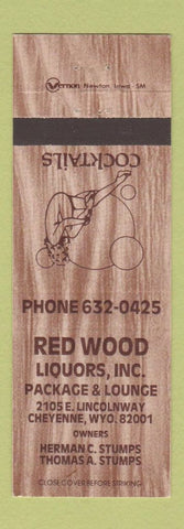 Matchbook Cover - Red Wood Liquors Cheyenne WY girlie