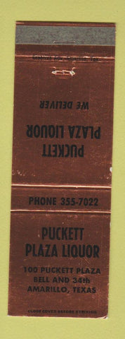 Matchbook Cover - Pucket Plaza Liquor Store Amarillo TX