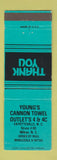 Matchbook Cover - Young's Cannon Towel Outlet Fayetteville NC