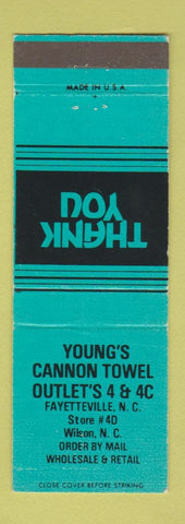 Matchbook Cover - Young's Cannon Towel Outlet Fayetteville NC