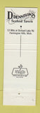 Matchbook Cover - Dennison's Seafood Tavern Farmington Hills MI