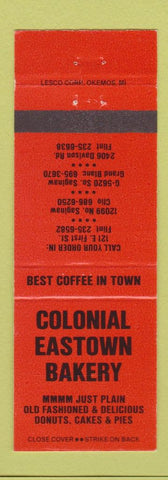 Matchbook Cover - Colonial Eastown Bakery Clio Flint Grand Blanc MI