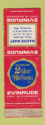 Matchbook Cover - Evinrude Boat Motors Harrisburg OH WORN