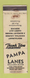 Matchbook Cover - Pampa Lanes Bowling billiards Warren MI POOR