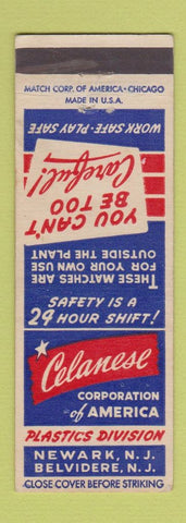 Matchbook Cover - Celanese Corp of America Plastics Newark Belvidere NJ