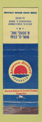 Matchbook Cover - American Standard Stai Columbus OH WEAR
