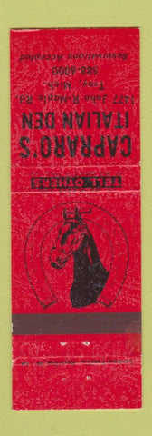 Matchbook Cover - Capraro's Italian Den Troy MI