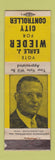 Matchbook Cover - Earle Wieder City Controller Allentown PA MERCHANTS WEAR