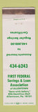 Matchbook Cover - First Federal Savings and Loan Allentown PA WEAR