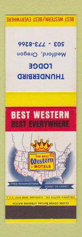Matchbook Cover - Thunderbird Lodge Medford OR Best Western