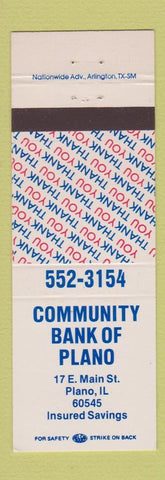 Matchbook Cover - Community Bank of Plano IL