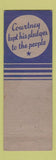 Matchbook Cover - Courtney for States Attorney
