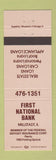 Matchbook Cover - First National Bank Millstadt IL
