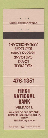 Matchbook Cover - First National Bank Millstadt IL