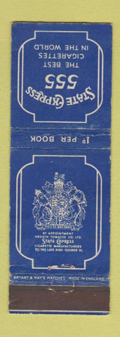 Matchbook Cover - State Express Cigarettes UK England WEAR