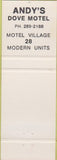 Matchbook Cover - Andy's Village Calgary Alberta motel