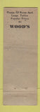 Matchbook Cover - Wood's Restaurant Upper Sandusky OH WEAR