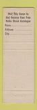 Matchbook Cover - Radio Shack New York City radio tubes WEAR