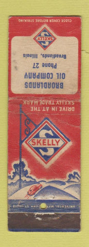 Matchbook Cover - Skelly oil gas Broadlands IL low phone # WORN